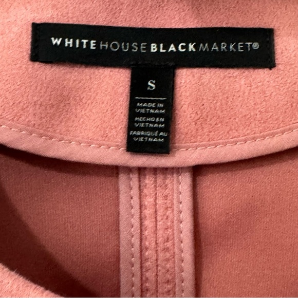 White House Black Market Jacket Vegan Suede Moto Pink Zip Sz Small - Picture 6 of 6